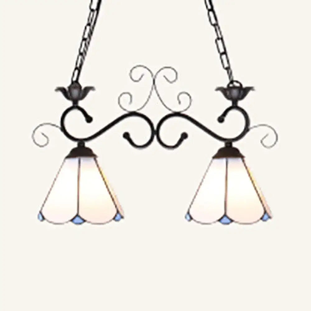 Blue White Glass Kitchen Pendant