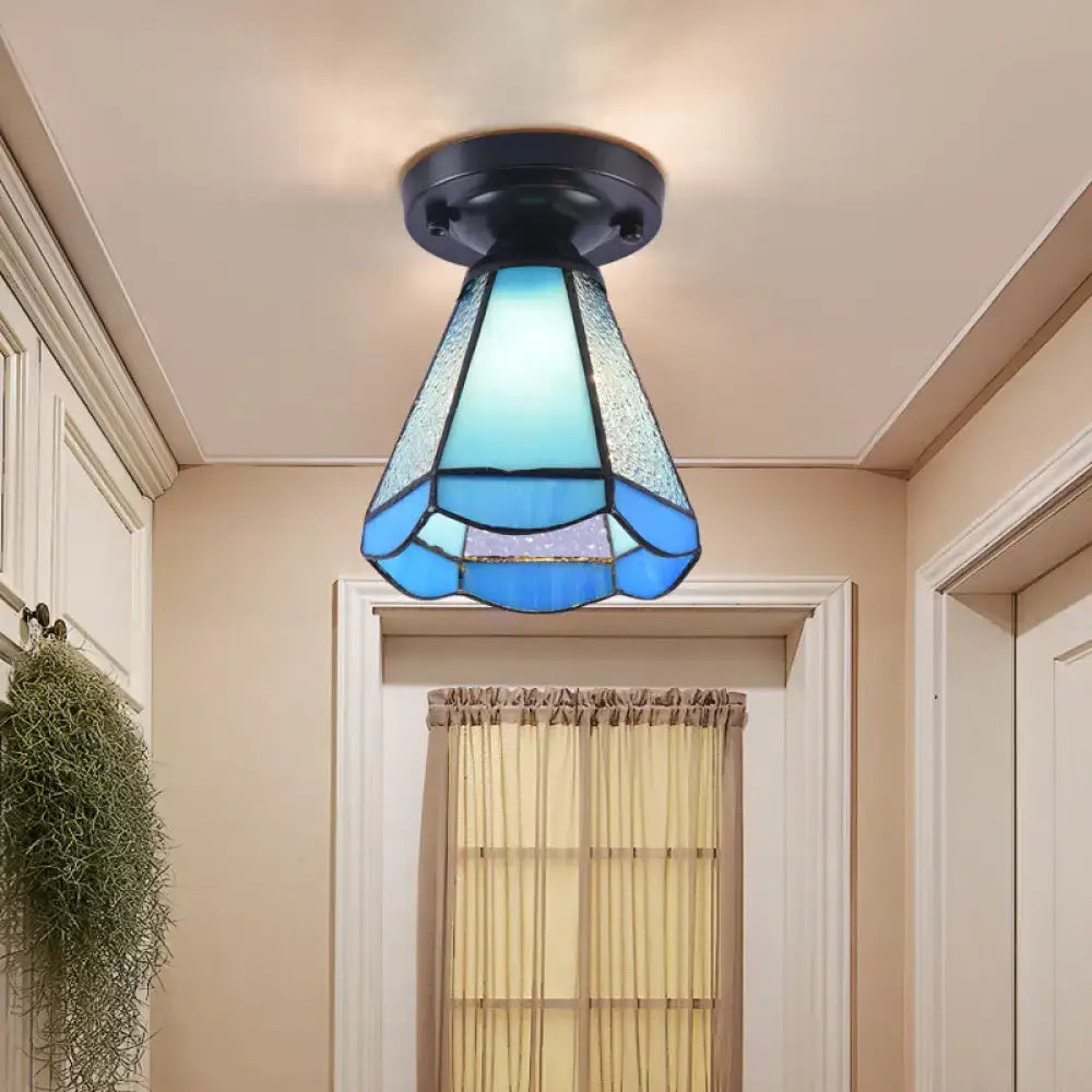 White Mosaic Flush Mount