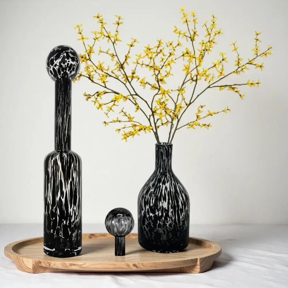 Leopard Print Glass Vase