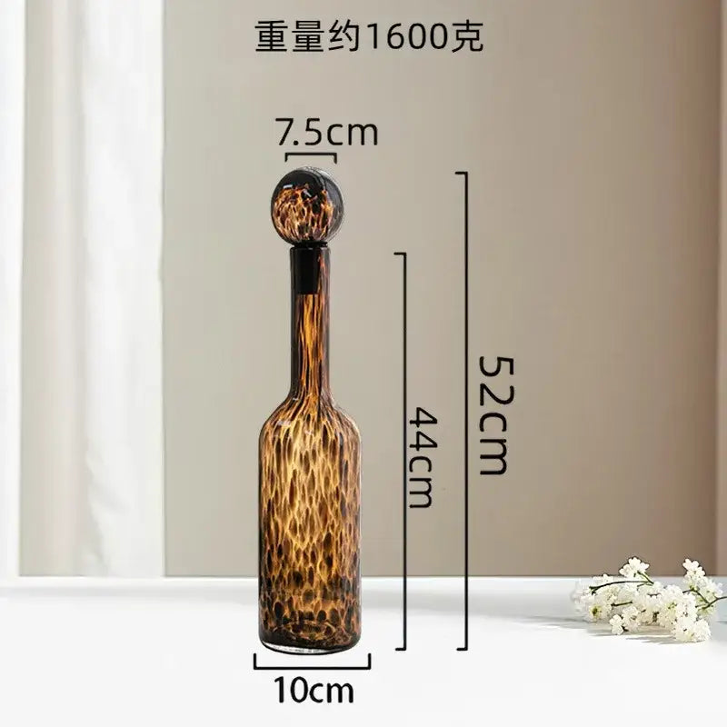 Leopard Print Glass Vase