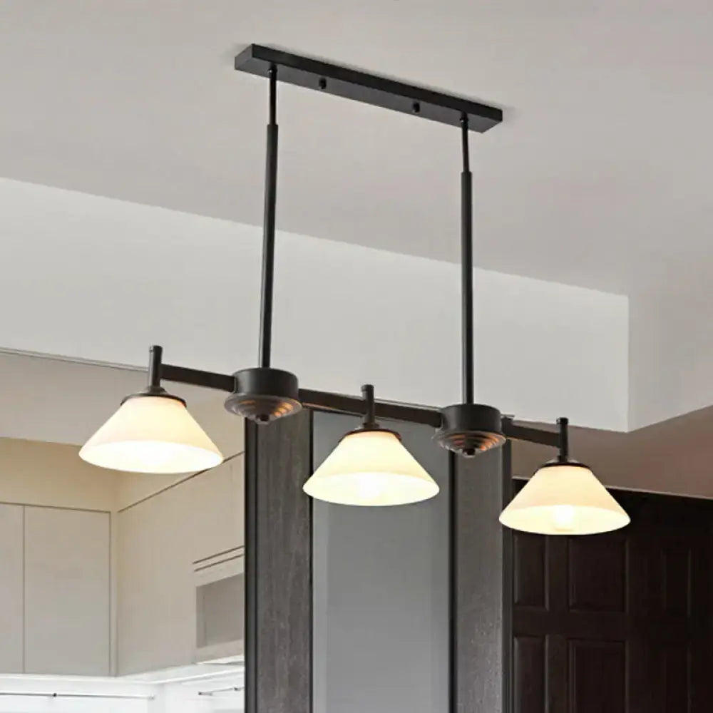 Black Glass Cone Pendant Light