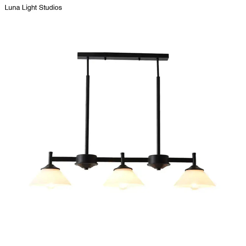 Black Glass Cone Pendant Light