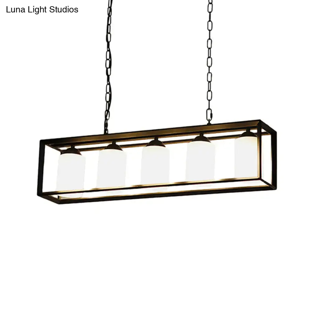 Black Brass Opal Pendant Light