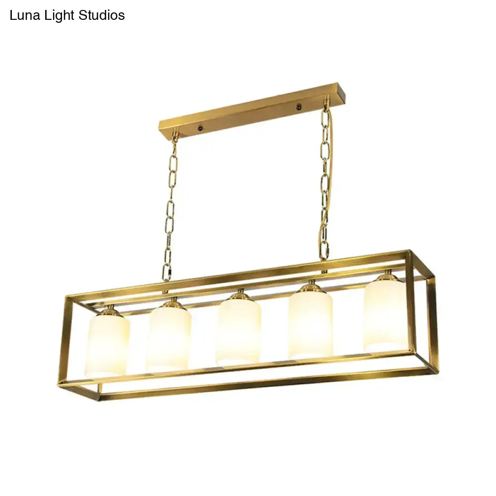 Black Brass Opal Pendant Light