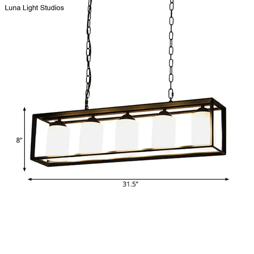 Black Brass Opal Pendant Light