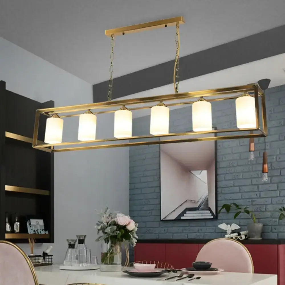 Black Brass Opal Pendant Light