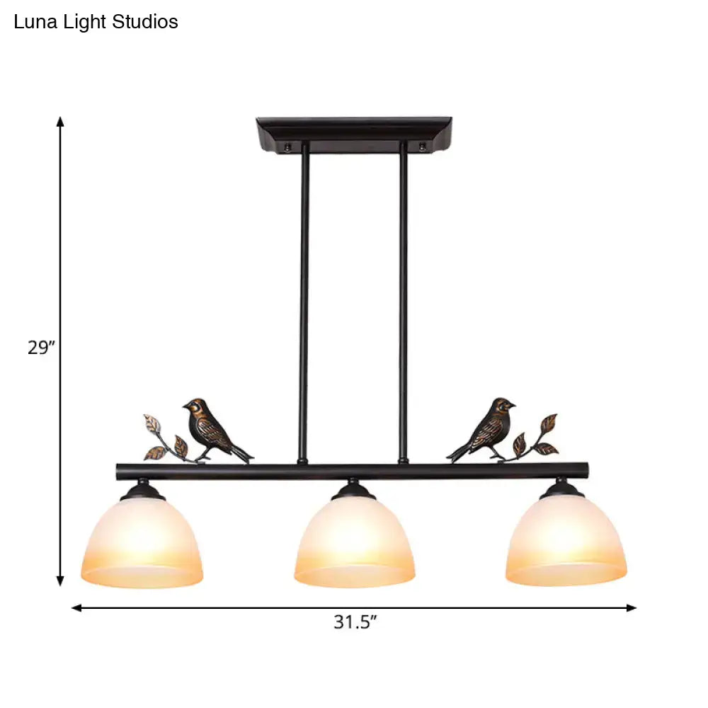 Black White Glass Bird Light