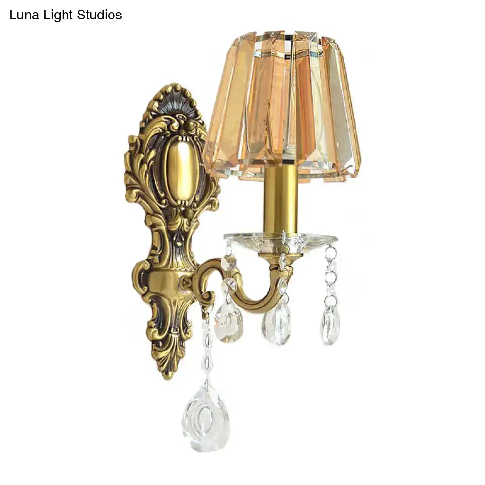 Brass Crystal Wall Lamp