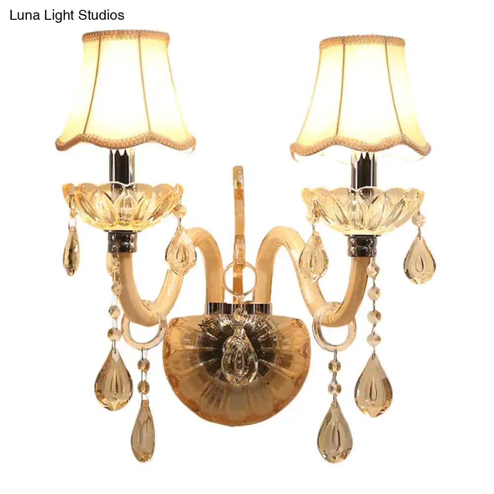 Gold Fabric Shade Sconce