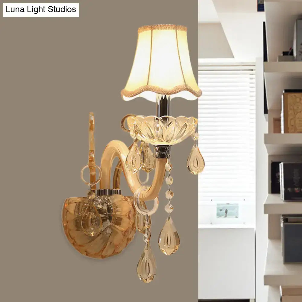 Gold Fabric Shade Sconce