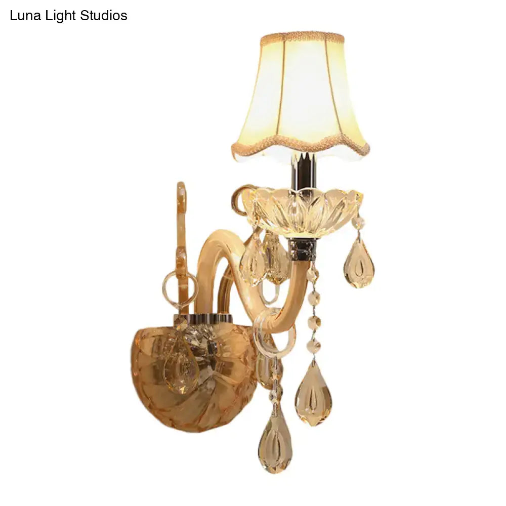 Gold Fabric Shade Sconce