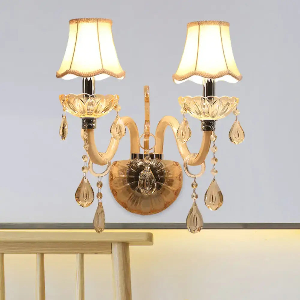 Gold Fabric Shade Sconce