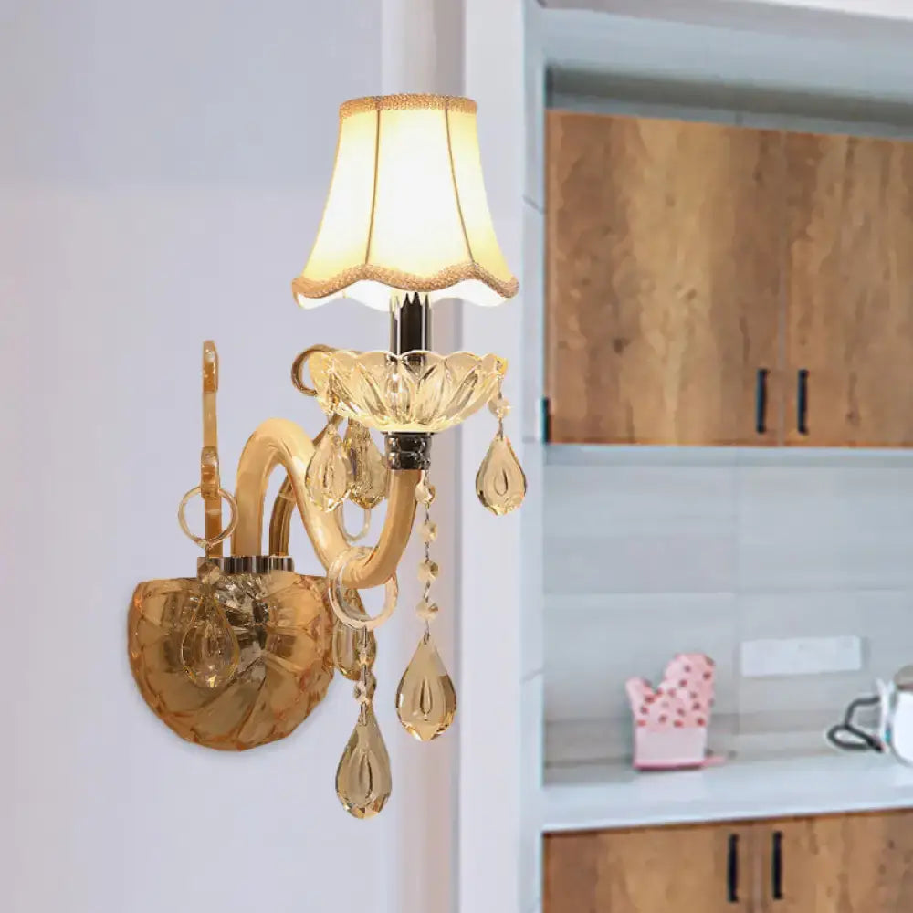 Gold Fabric Shade Sconce