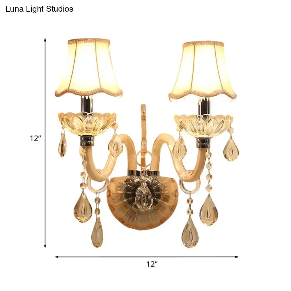Gold Fabric Shade Sconce