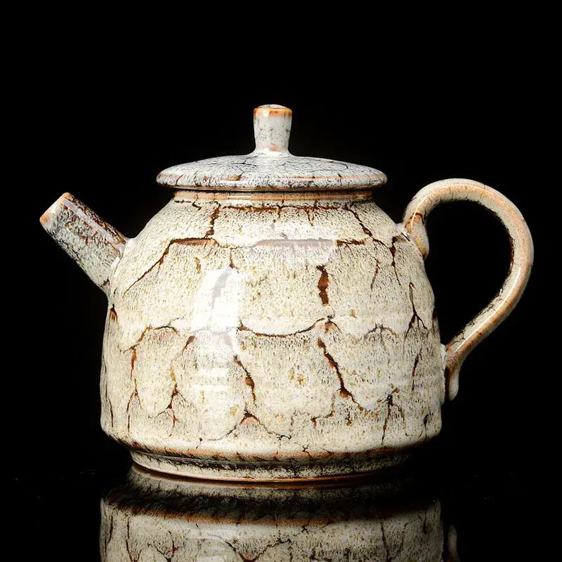 Pink Brown Ceramic Teapot