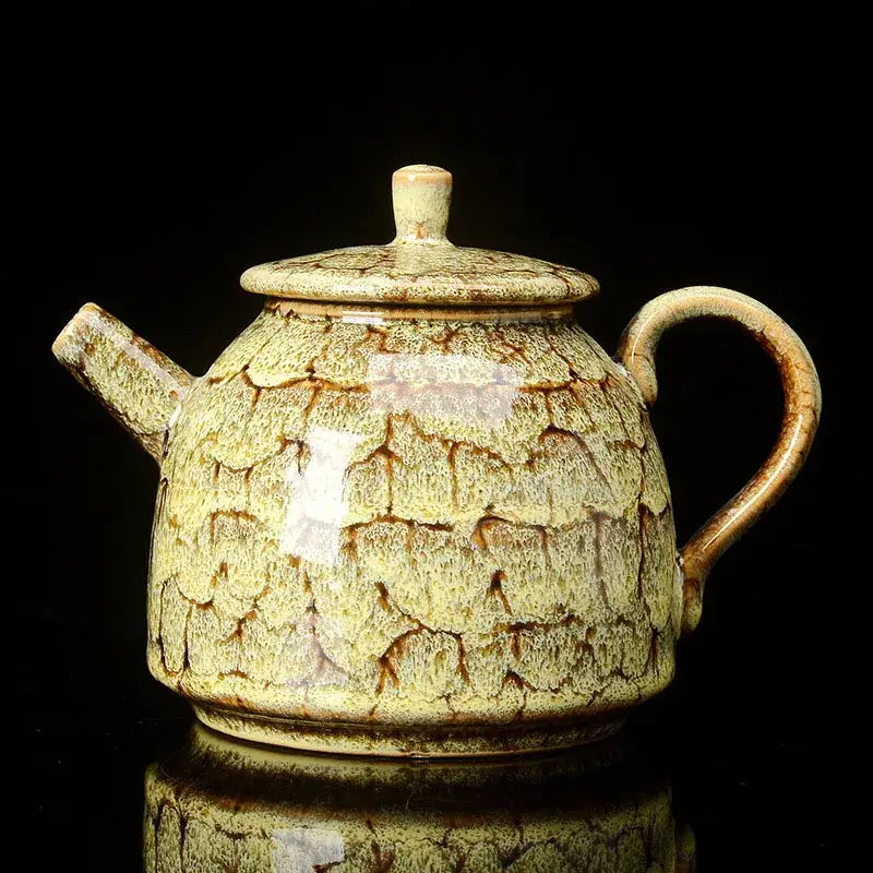 Pink Brown Ceramic Teapot