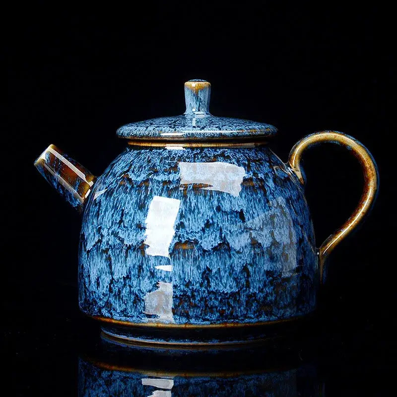 Pink Brown Ceramic Teapot