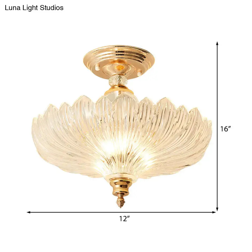 Scalloped Crystal Ceiling Light