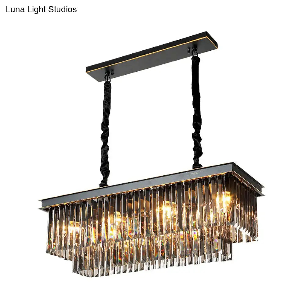 Smoke Gray Crystal Chandelier