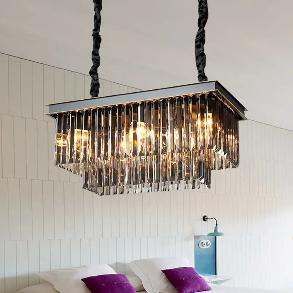 Smoke Gray Crystal Chandelier