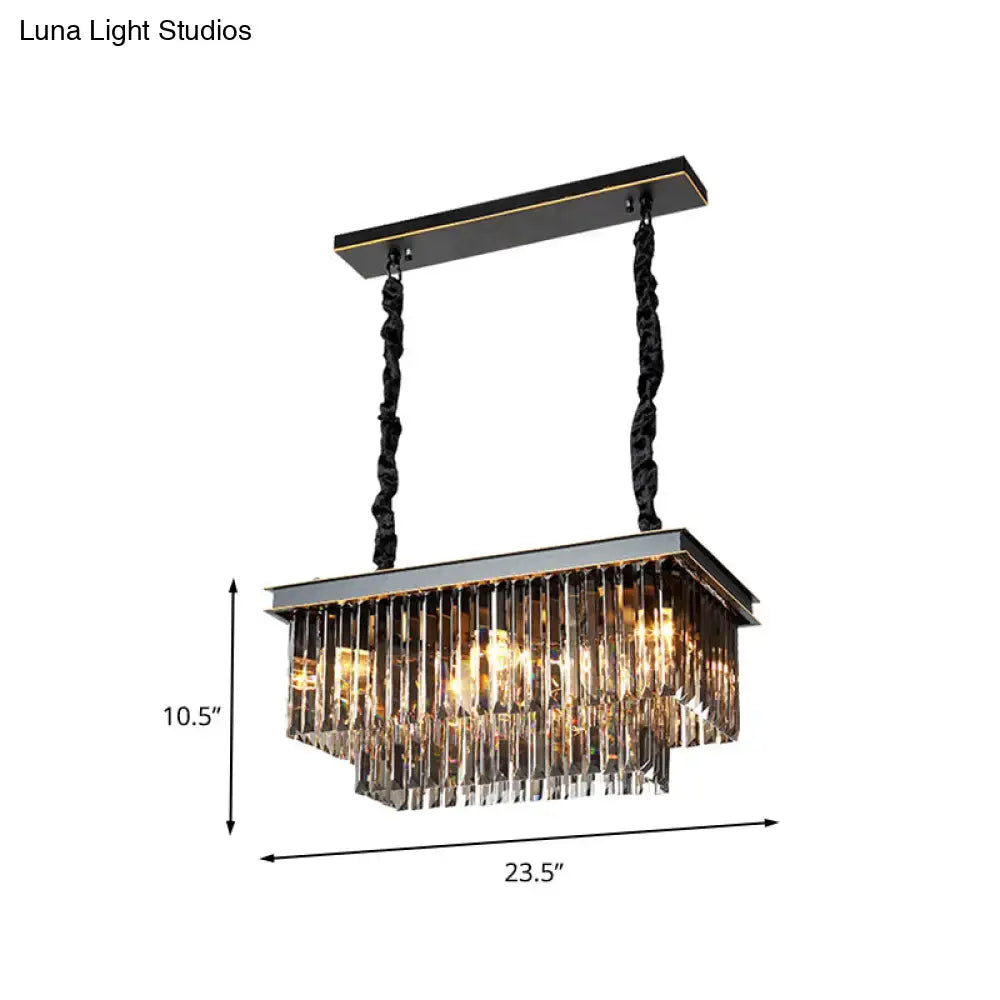 Smoke Gray Crystal Chandelier