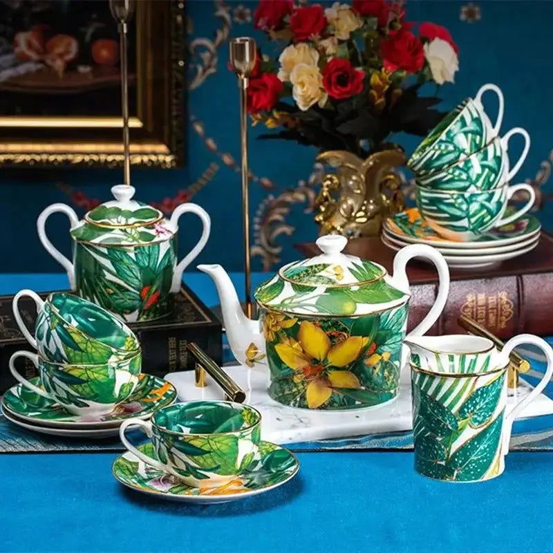 Porcelain Leaf Tea Set