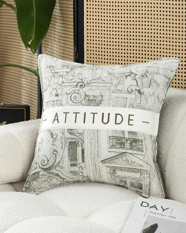 Olive Embroidered Patchwork Cushion