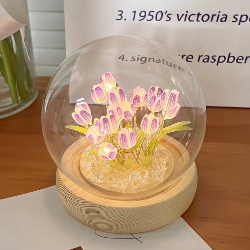 Tulip Glass Dome Night Light