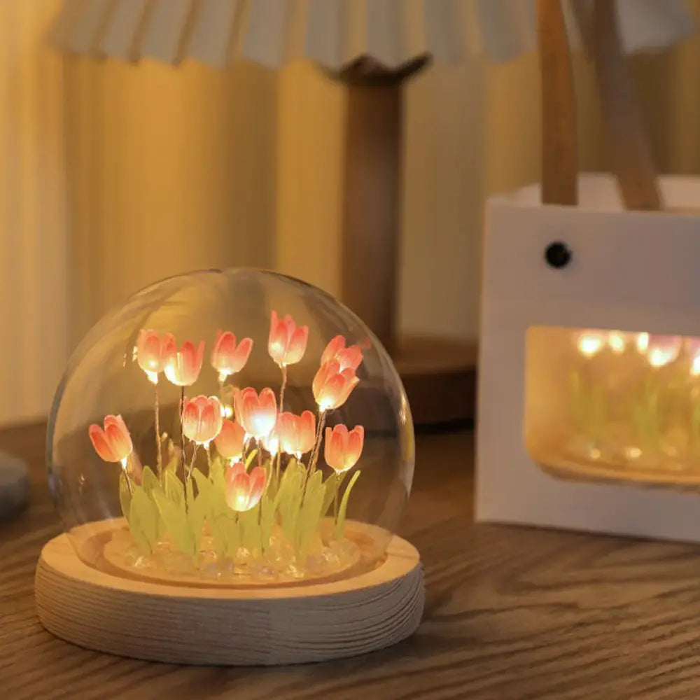 Tulip Glass Dome Night Light