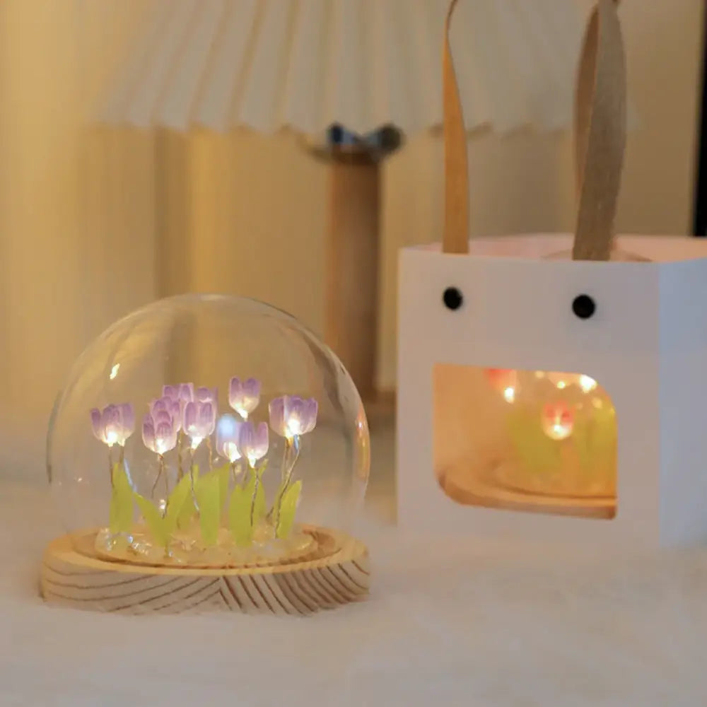 Tulip Glass Dome Night Light