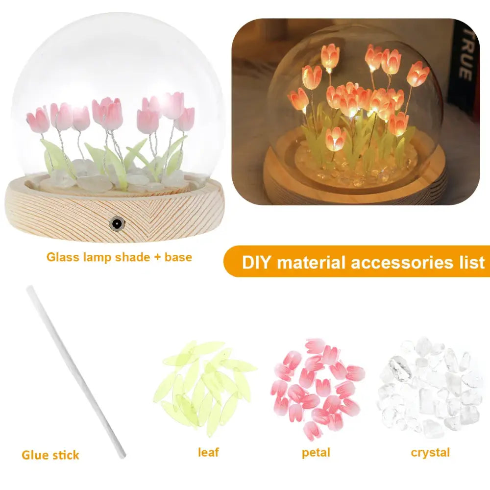 Tulip Glass Dome Night Light