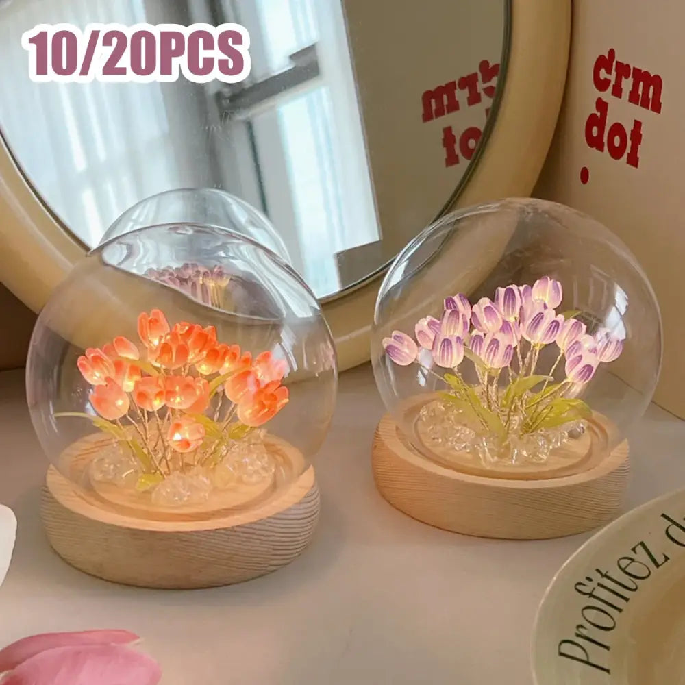 Tulip Glass Dome Night Light