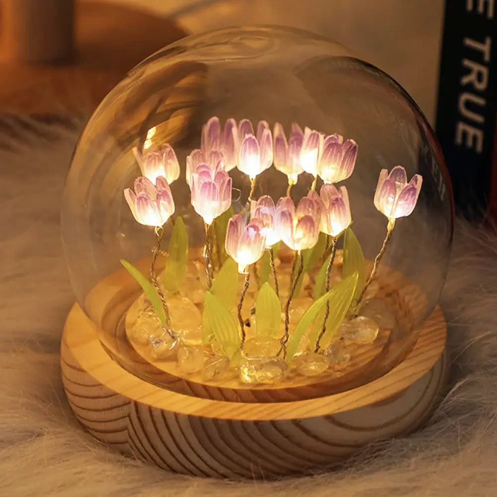 Tulip Glass Dome Night Light