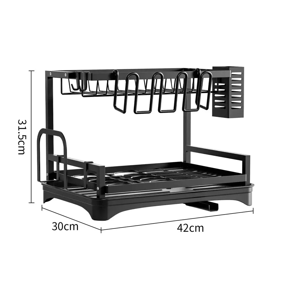 Black Metal Dish Kitchen Rack