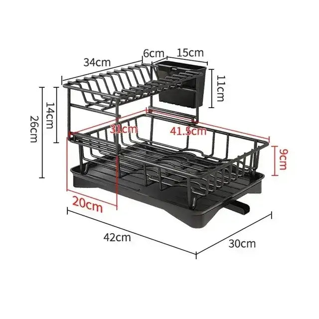 Black Metal Dish Kitchen Rack