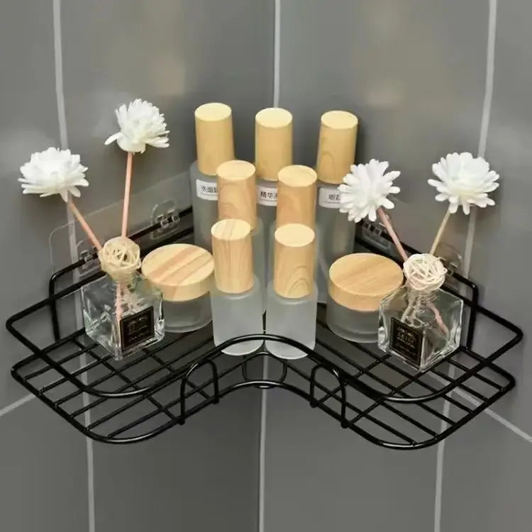 Black Metal Two-Tier Shower Caddy