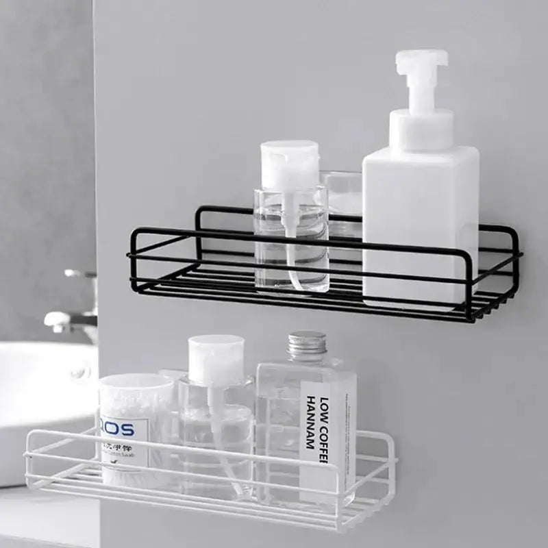 Black Metal Two-Tier Shower Caddy