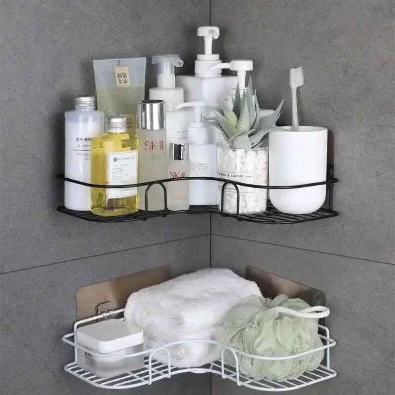 Black Metal Two-Tier Shower Caddy