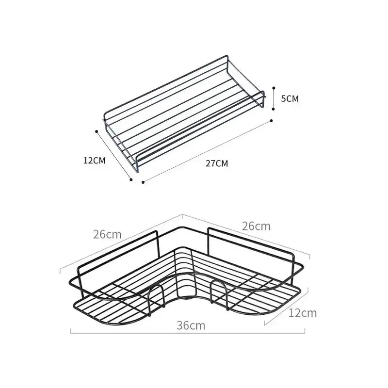 Black Metal Two-Tier Shower Caddy