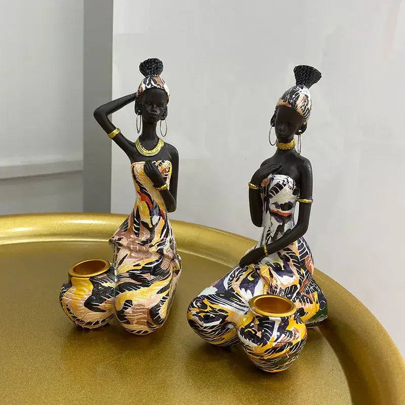 African Black Woman Candlestick