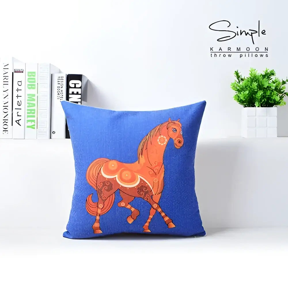 Horse Pattern Cotton Pillowcase
