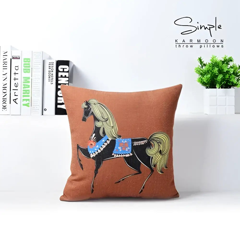Horse Pattern Cotton Pillowcase