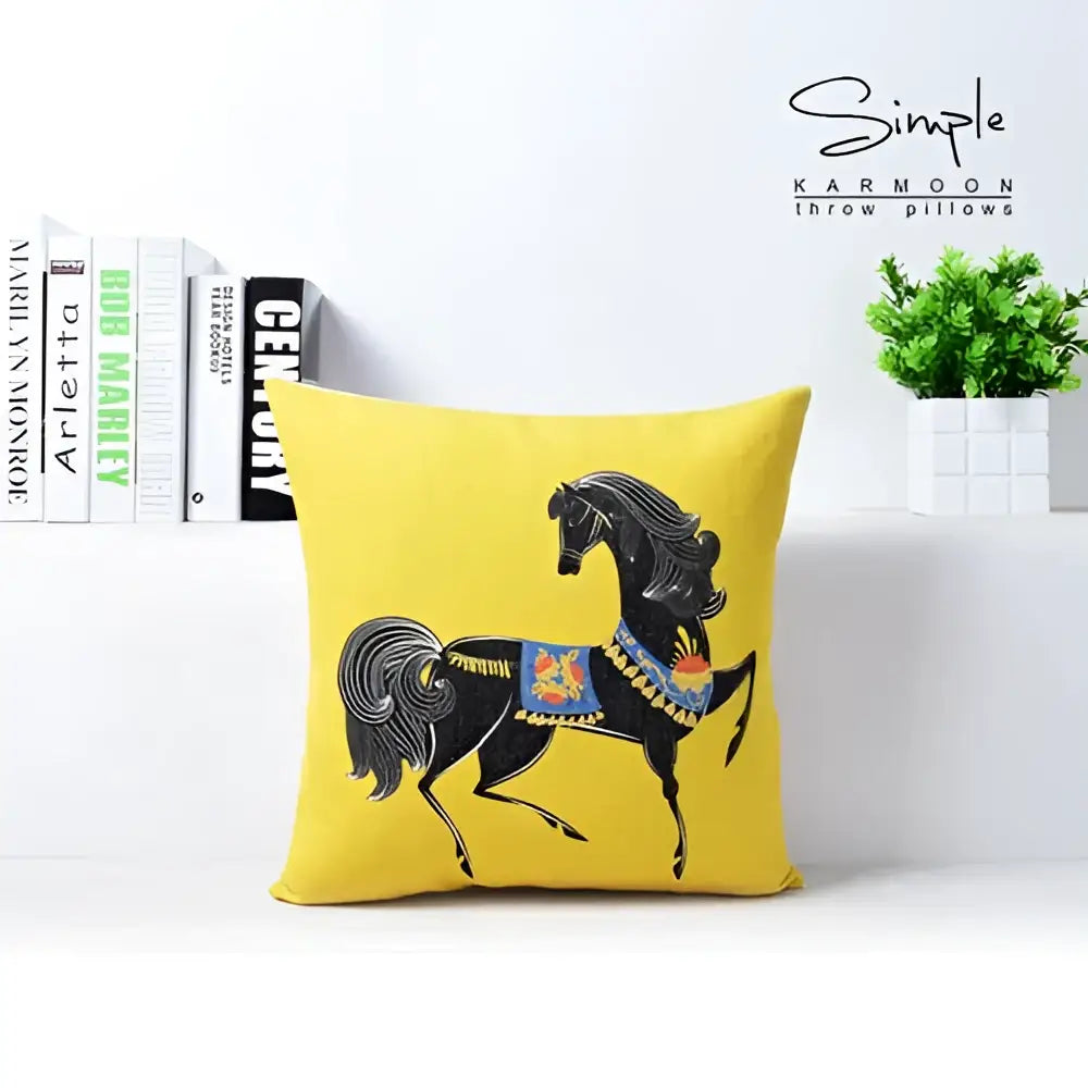 Horse Pattern Cotton Pillowcase