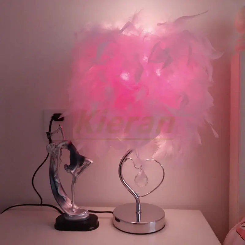 Crystal Feather Table Lamp