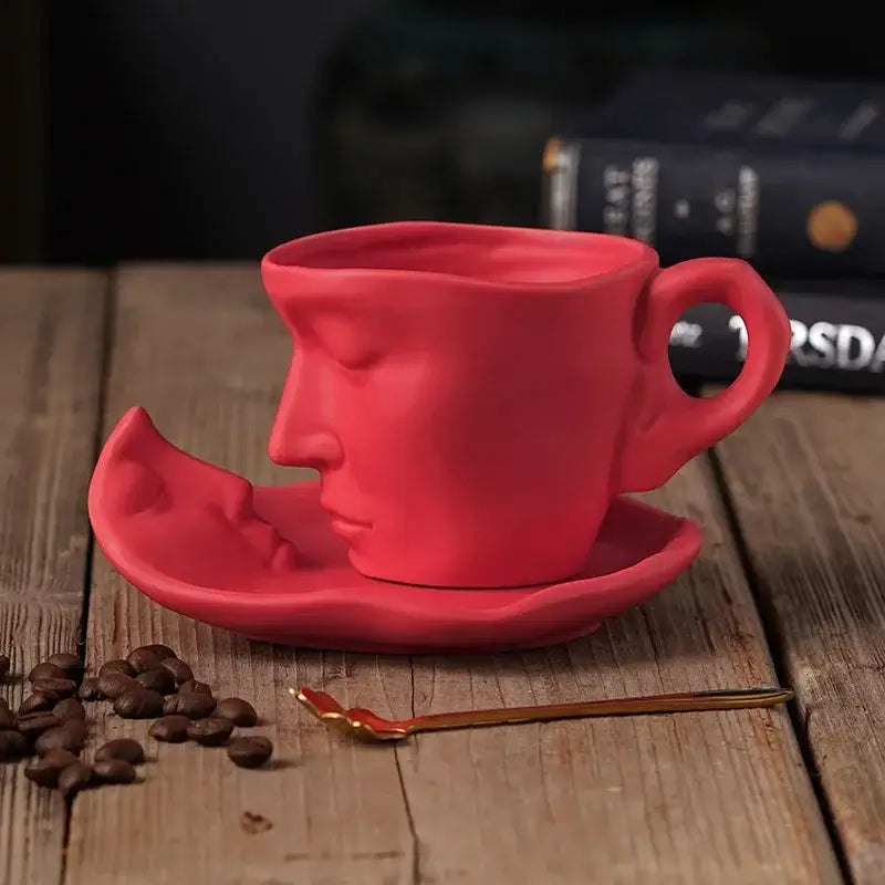 Red Frosted Ceramic Mugs