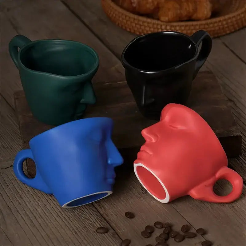 Red Frosted Ceramic Mugs