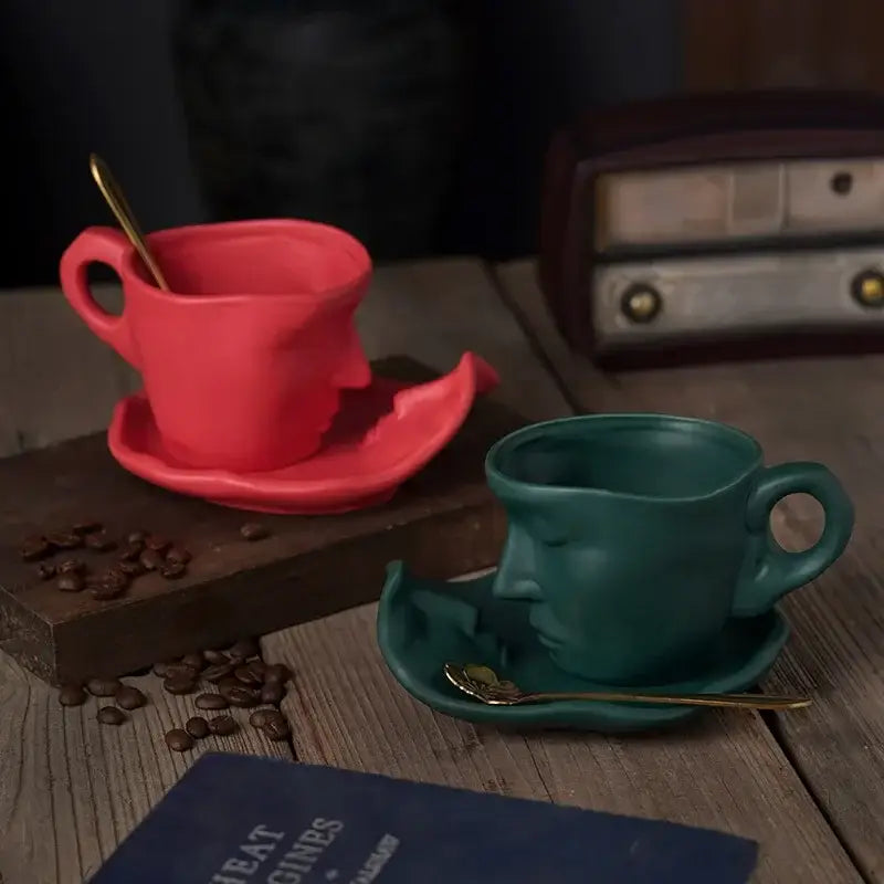Red Frosted Ceramic Mugs