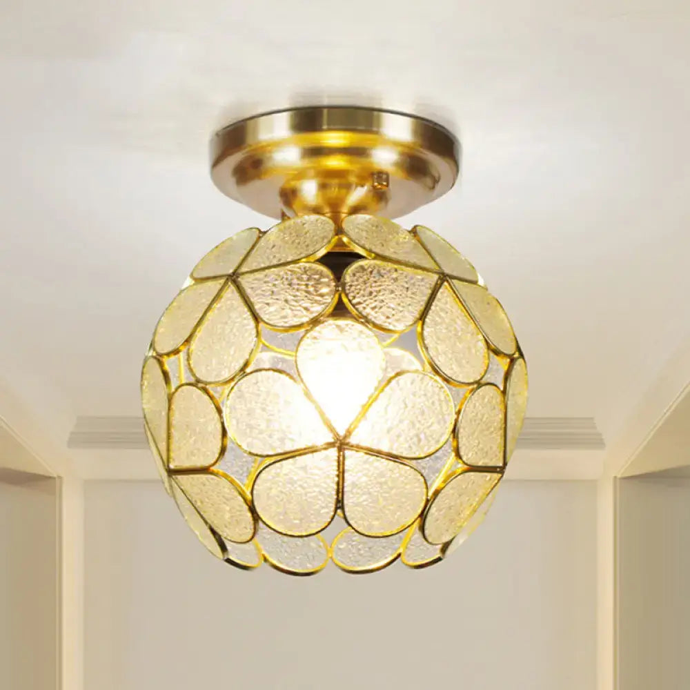 Turquoise Glass Flower Fixture