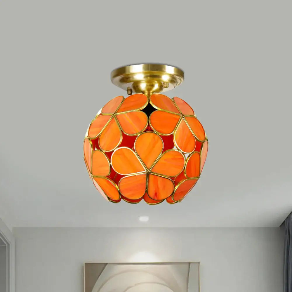 Turquoise Glass Flower Fixture