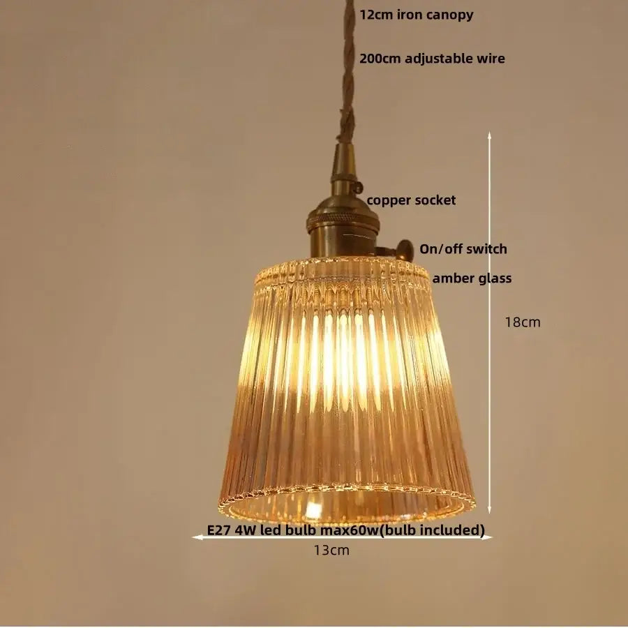 Amber Brass Pendant Lamp
